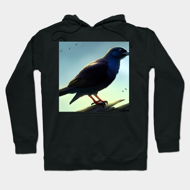 Black raven Hoodie by artpisz